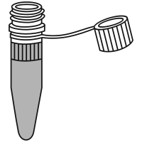 Filled eppendorf tube  with conical bottom and screw cap open
 - Clipart -