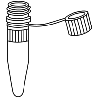 Empty eppendorf tube  with conical bottom and screw cap open
 - Clipart -