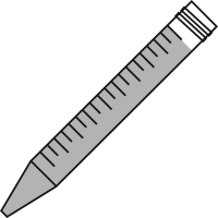 Filled 15ml centrifuge tubes open - Flat Line Art