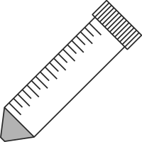 1/10 filled 50ml centrifuge tubes closed - Flat icon