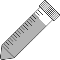 Filled 50ml centrifuge tubes closed - Flat icon