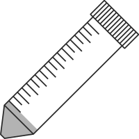 2/11 filled 50ml centrifuge tubes closed - Flat icon