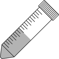 6/10 filled 50ml centrifuge tubes closed - Flat icon