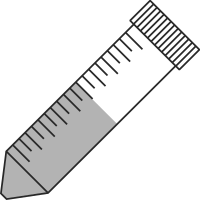 7/10 filled 50ml centrifuge tubes closed - Flat icon