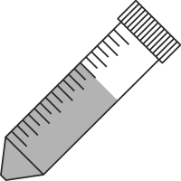 8/10 filled 50ml centrifuge tubes closed - Flat icon