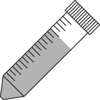 9/10 filled 50ml centrifuge tubes closed - Flat icon