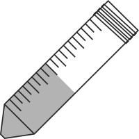 6/10 filled 50ml centrifuge tubes open - Flat Line Art