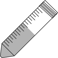 7/10 filled 50ml centrifuge tubes open - Flat Line Art