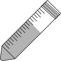 8/10 filled 50ml centrifuge tubes open - Flat Line Art