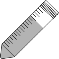 9/10 filled 50ml centrifuge tubes open - Flat Line Art