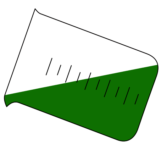 Inclined blue filled Beaker - Lab icon