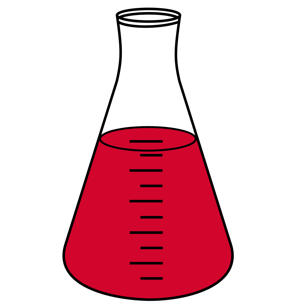 9/10 Red filled Erlenmeyer - Lab icon
