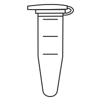 Empty eppendorf tube with conical bottom and snap cap closed - Flat Icon-