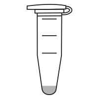 1/10 filled eppendorf tube with conical bottom and snap cap closed - Flat Icon-