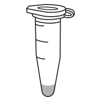 1/10 filled eppendorf tube with conical bottom and snap cap closed - Drawing-