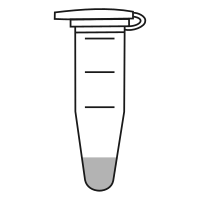 2/10 filled Eppendorf tube with conical bottom and snap cap open -  Flat Icon-