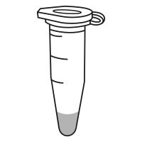 2/10 filled eppendorf tube with conical bottom and snap cap closed - Drawing-