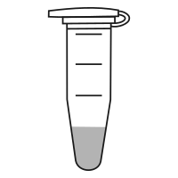 3/10 filled eppendorf tube with conical bottom and snap cap closed - Flat Icon-