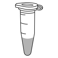 4/10 filled Eppendorf tube with conical bottom and snap cap open -  Drawing
-