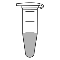 5/10 filled Eppendorf tube with conical bottom and snap cap open -  Flat Icon-