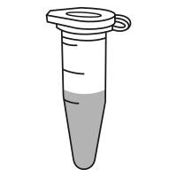 6/10 filled Eppendorf tube with conical bottom and snap cap open -  Drawing
-