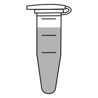 9/10 filled eppendorf tube with conical bottom and snap cap closed - Flat Icon-