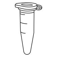 Empty Eppendorf tube with conical bottom and snap cap open -  Drawing
-