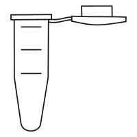 Empty eppendorf tube with conical bottom and snap cap open - Flat Line Art-
