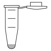 1/10 filled eppendorf tube with conical bottom and snap cap open - Flat Cartoon-