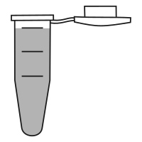 Empty eppendorf tube with conical bottom and snap cap open - Flat Line Art-
