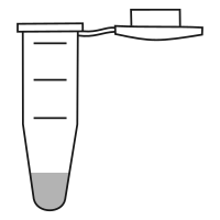 2/10 filled Eppendorf tube with conical bottom and snap cap open -  Flat Icon-