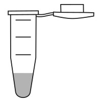 3/10 filled eppendorf tube with conical bottom and snap cap open - Flat Cartoon-