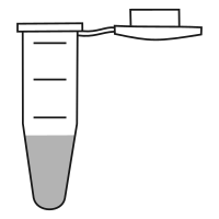 4/10 filled eppendorf tube with conical bottom and snap cap open - Flat Cartoon-