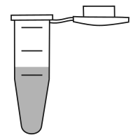 Empty eppendorf tube with conical bottom and snap cap open - Flat Line Art-
