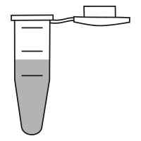 Empty eppendorf tube with conical bottom and snap cap open - Flat Line Art-
