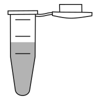 7/10 filled eppendorf tube with conical bottom and snap cap open - Flat Cartoon-