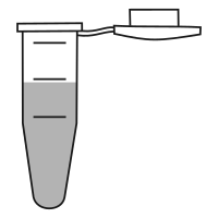 8/10 filled eppendorf tube with conical bottom and snap cap open - Flat Cartoon-