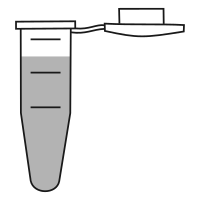 9/10 filled eppendorf tube with conical bottom and snap cap open - Flat Cartoon-