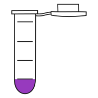 1/10  Violet filled eppendorf tube with round bottom and snap cap open -Flat Icon PNG