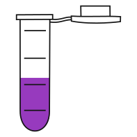 5/10  Violet filled eppendorf tube with round bottom and snap cap open -Flat Icon PNG