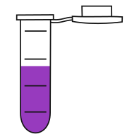 6/10  Violet filled eppendorf tube with round bottom and snap cap open -Flat Icon PNG