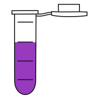 7/10  Violet filled eppendorf tube with round bottom and snap cap open -Flat Icon PNG