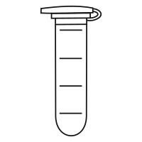 Empty Eppendorf tube with round bottom and snap cap open -  Flat Icon-