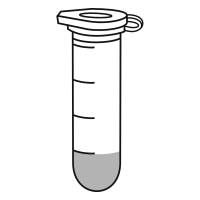 1/10 filled eppendorf tube with round bottom and snap cap closed - Drawing-