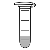 2/10 filled eppendorf tube with round bottom and snap cap closed - Flat Icon-