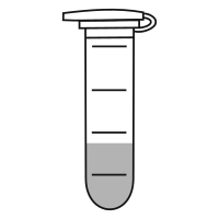 3/10 filled Eppendorf tube with round bottom and snap cap open -  Flat Icon-