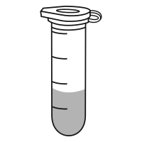 3/10 filled eppendorf tube with round bottom and snap cap closed - Drawing-