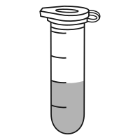 4/10 filled eppendorf tube with round bottom and snap cap closed - Drawing-