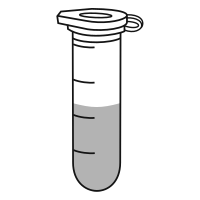 5/10 filled Eppendorf tube with round bottom and snap cap open -  Drawing
-