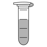 7/10 filled eppendorf tube with round bottom and snap cap closed - Flat Icon-